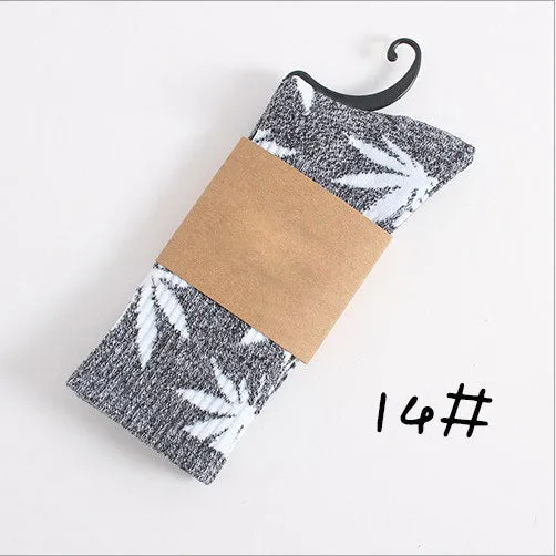 High Quality Harajuku Style Weed Socks For Women Men's Hip Hop Cotton Skateboard Sock Man WZ001