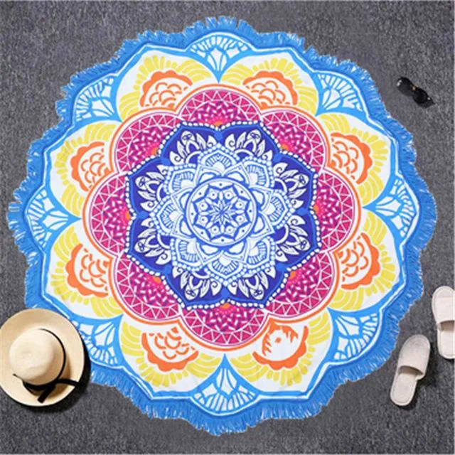 Indian Yoga  Round Tapestry