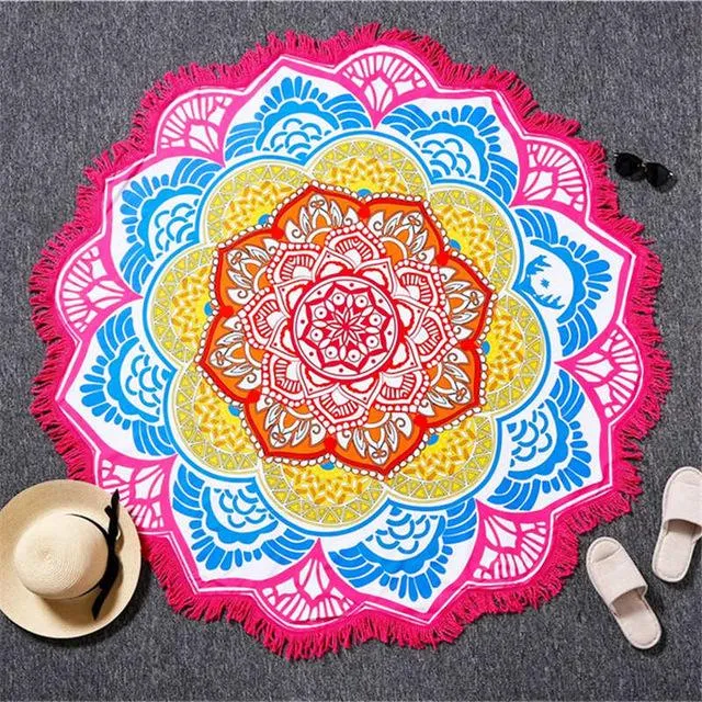 Indian Yoga  Round Tapestry