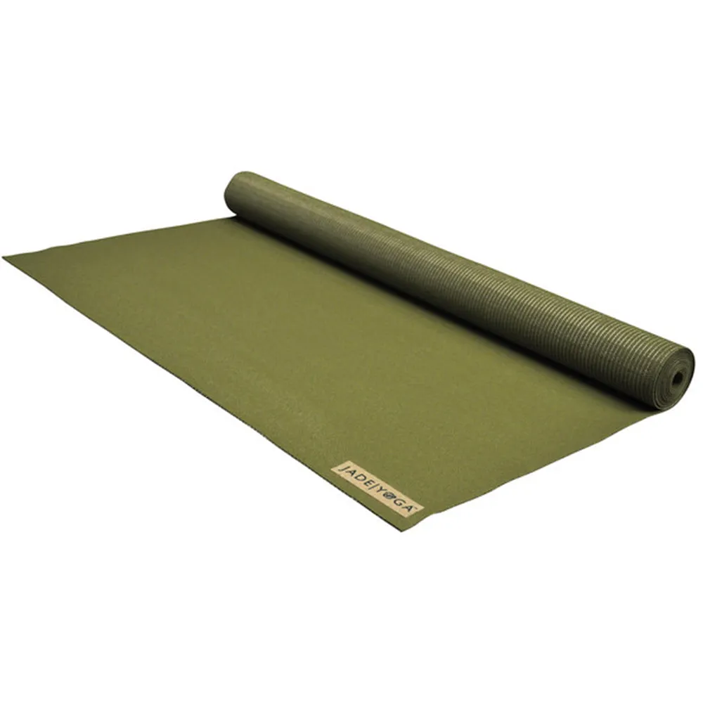 Jade Yoga Voyager Mat - Olive & Iron Flask Wide Mouth Bottle with Spout Lid, Fire, 32oz/950ml Bundle