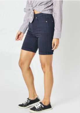 Judy Blue Navy Tummy Control Bermuda Shorts