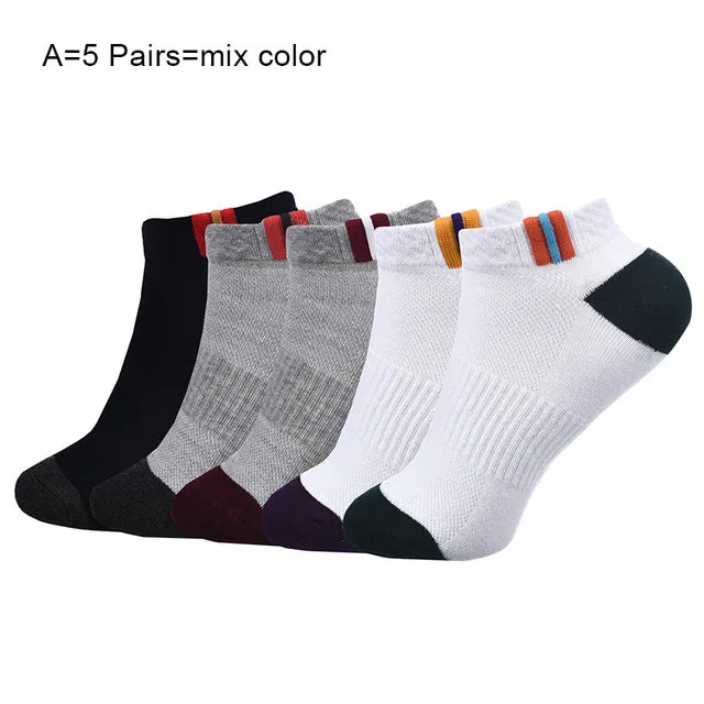 JUMEAUX EU 35-45 High Quality Men Socks Cotton Bamboo Fiber Classic Breathable Mesh Mountain Socks Men 2017 Hot 4-5 Pairs/Set