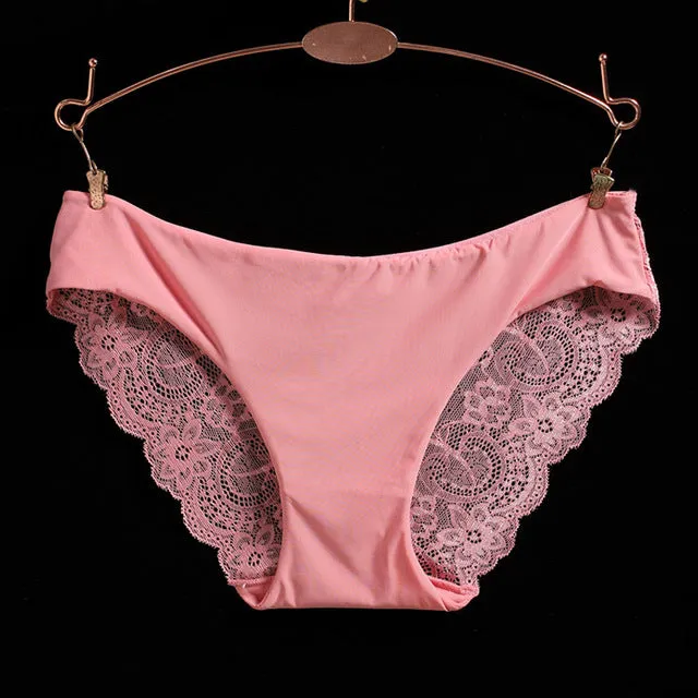 L-2XL!Free shipping!Hot sale!  women's sexy lace panties seamless cotton breathable panty Hollow briefs Plus Size girl underwear