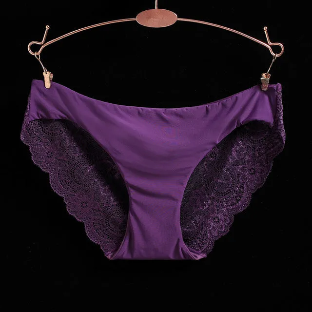 L-2XL!Free shipping!Hot sale!  women's sexy lace panties seamless cotton breathable panty Hollow briefs Plus Size girl underwear