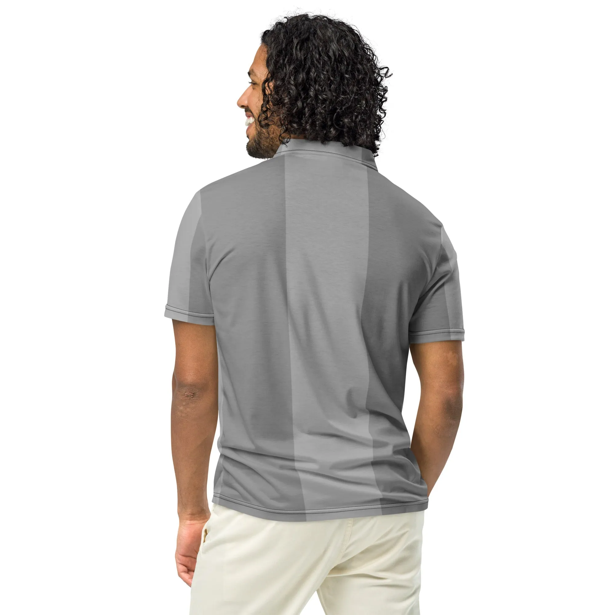 Men’s Slim Fit Polo Shirt Two Tone Gray, lioness-love