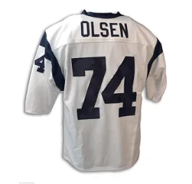 Merlin Olsen Los Angeles Rams Vintage Style Throwback Football Jersey