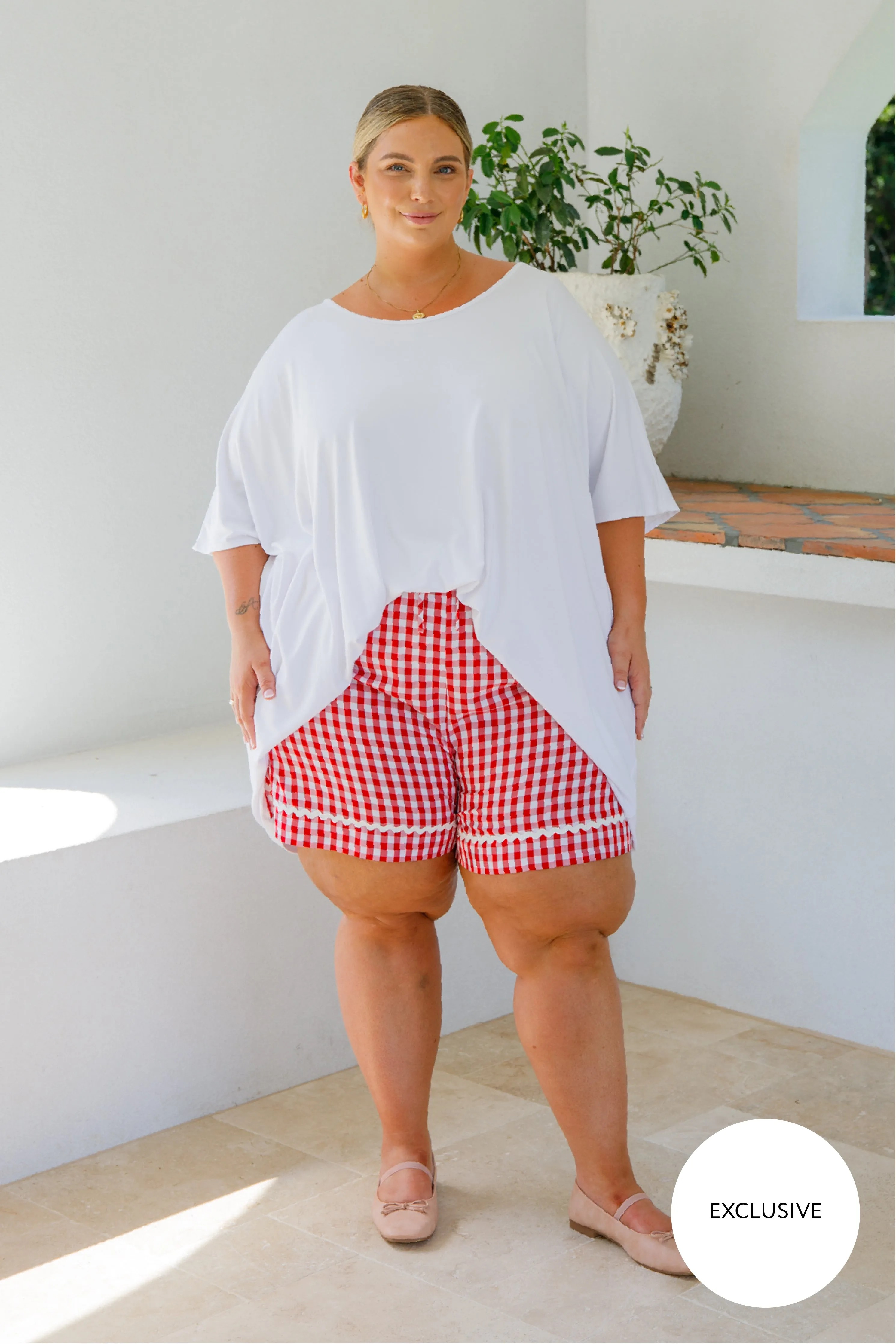 Milan Shorts | Red Gingham