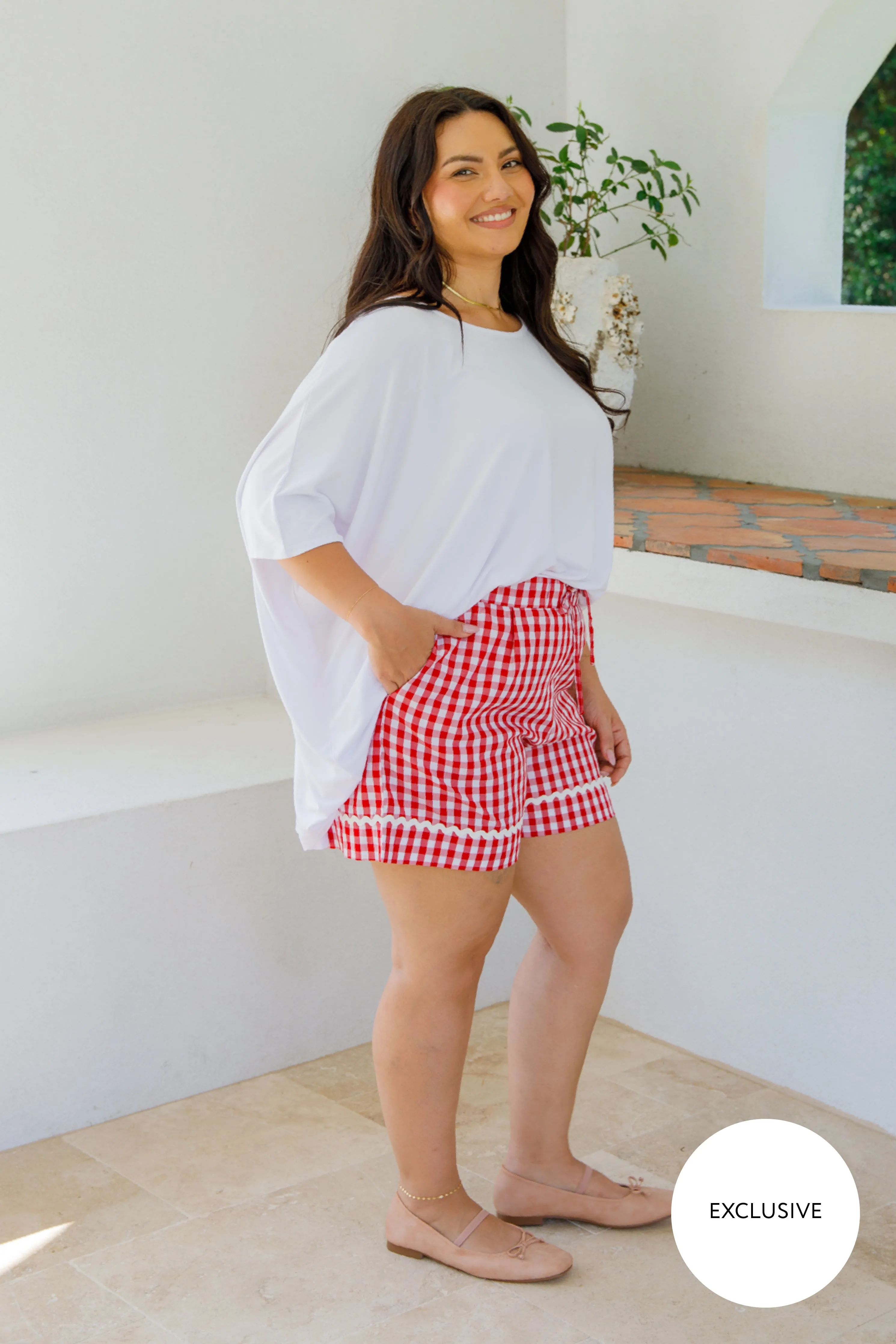 Milan Shorts | Red Gingham