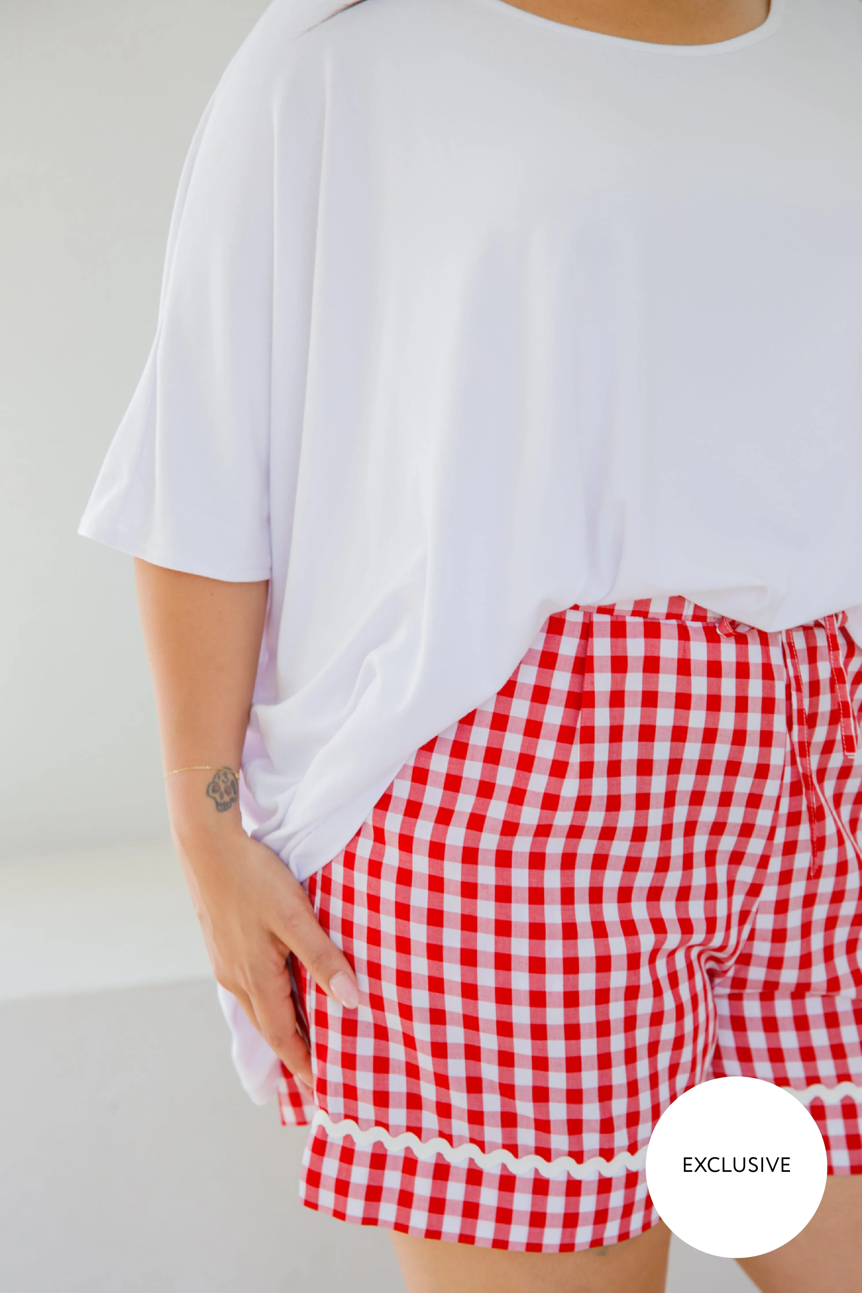 Milan Shorts | Red Gingham