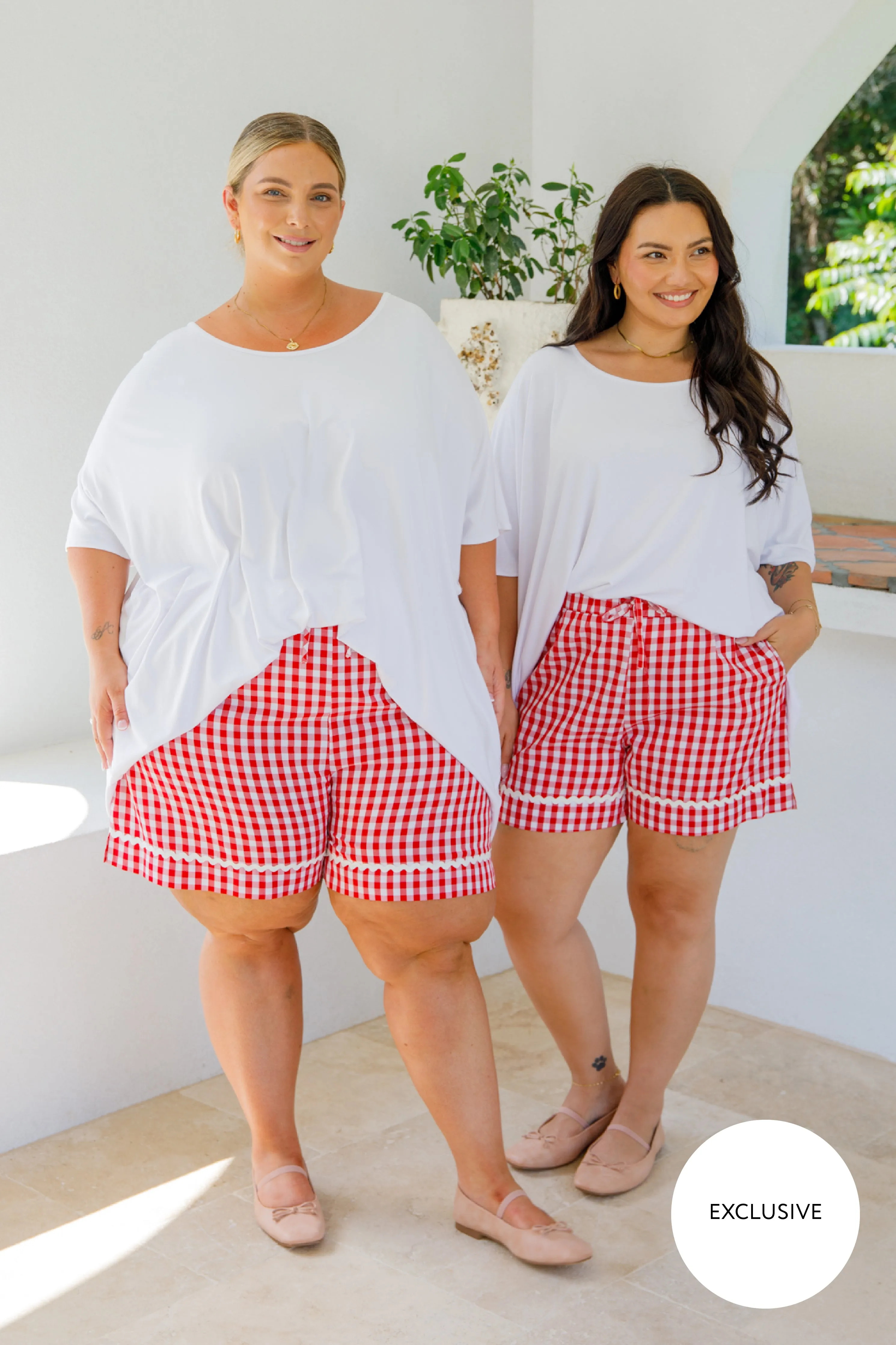 Milan Shorts | Red Gingham