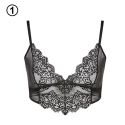 Missomo 2017 Fashion New Women Lace Mesh Solid Soft Black Bra Adjustable Bralette Trim Bra Sets