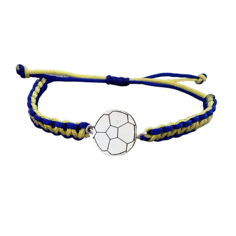 Multi Colored Silver Soccer Bracelet - Pick Colors & Charms