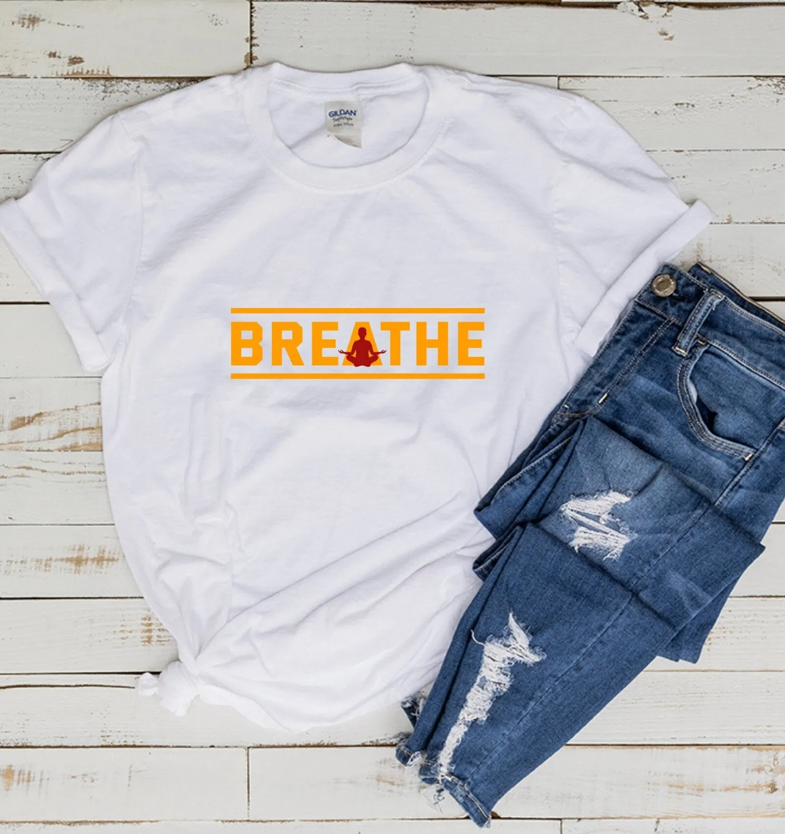 Namaste T-Shirt / Yoga Tee / Namaste / Yoga / Slogan Top /breathe yoga