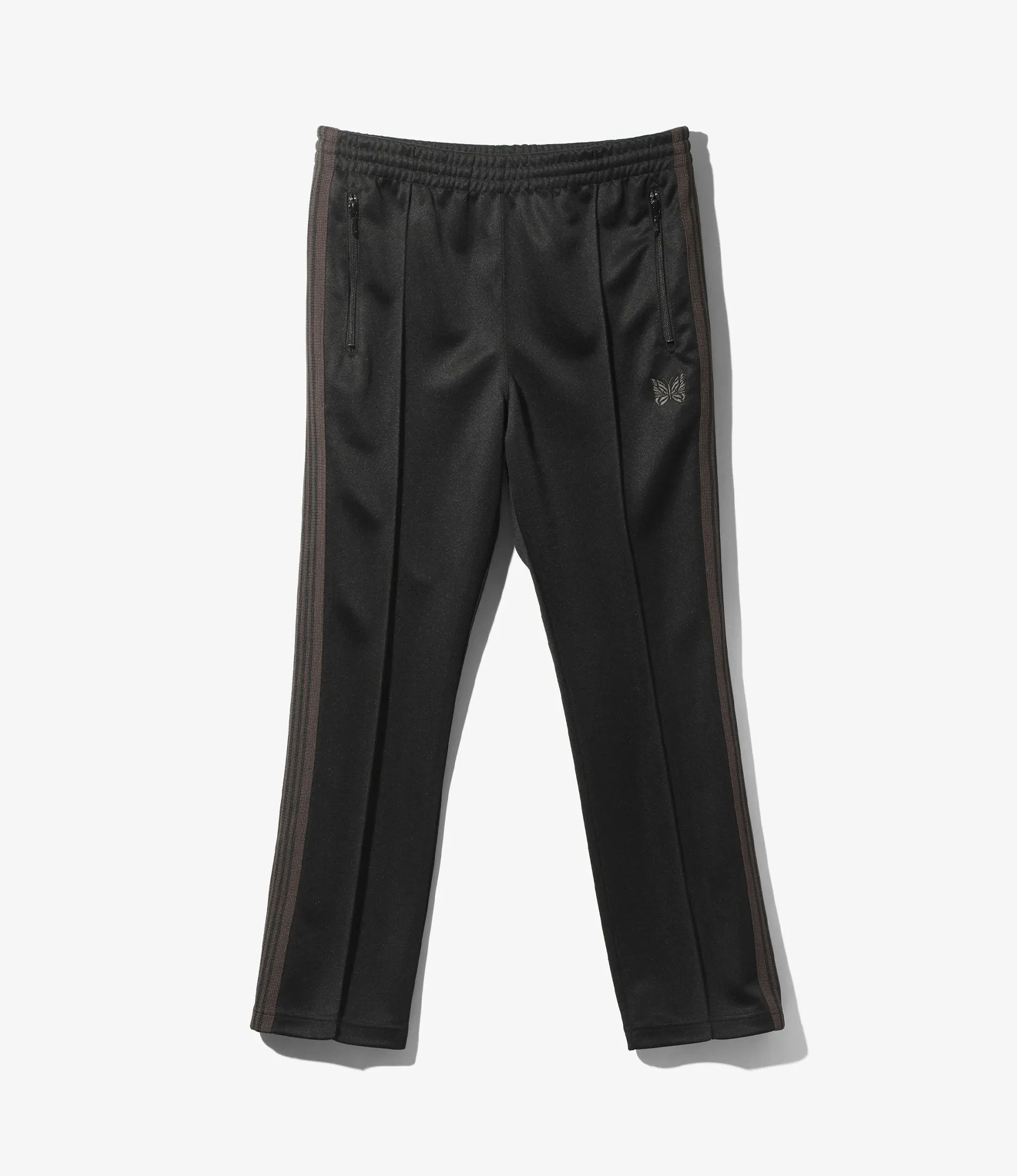 Narrow Track Pant – Black Smooth Polyester