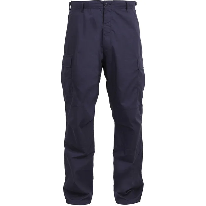 Navy Blue - Military BDU Pants - Cotton Ripstop