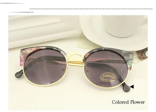 New 2016 Trend Alloy Cat Eye Sunglasses Women Brand Designer Vintage Coating Sun Glasses Women Oculos De Sol Feminino Gafas