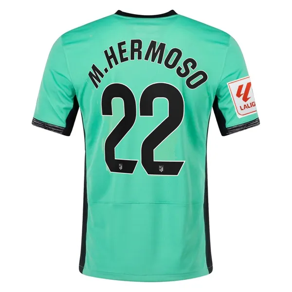 Nike Atletico Madrid Mario Hermoso Third Jersey w/ La Liga Patch 23/24 (Spring Green/Black)