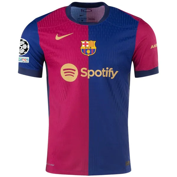 Nike Barcelona Authentic Oriol Romeu Home Jersey w/ Champions League Patches 24/25 (Royal/Nobel Red/Club Gold)