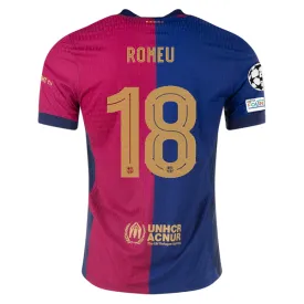 Nike Barcelona Authentic Oriol Romeu Home Jersey w/ Champions League Patches 24/25 (Royal/Nobel Red/Club Gold)