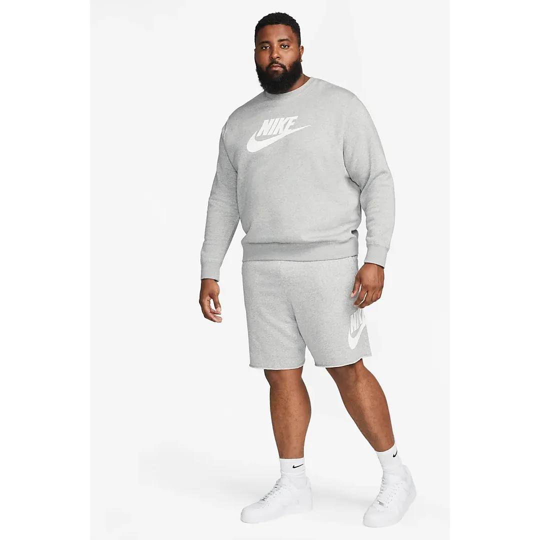 Nike Men's Club Alumni French Terry Shorts - Dark Grey Heather / White