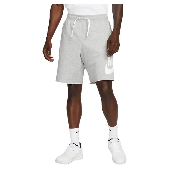 Nike Men's Club Alumni French Terry Shorts - Dark Grey Heather / White