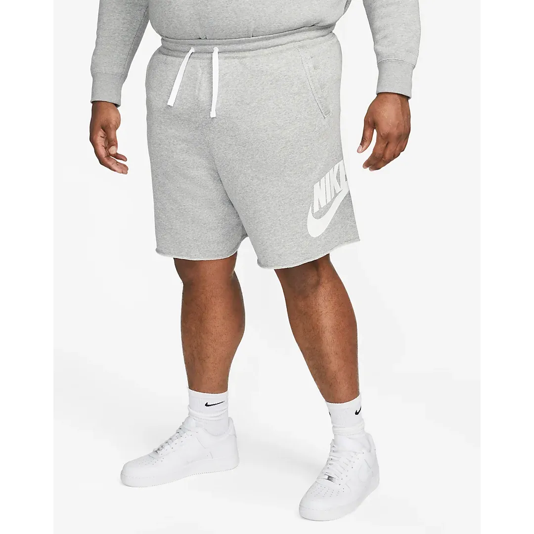 Nike Men's Club Alumni French Terry Shorts - Dark Grey Heather / White