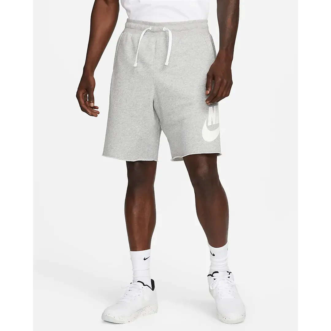 Nike Men's Club Alumni French Terry Shorts - Dark Grey Heather / White