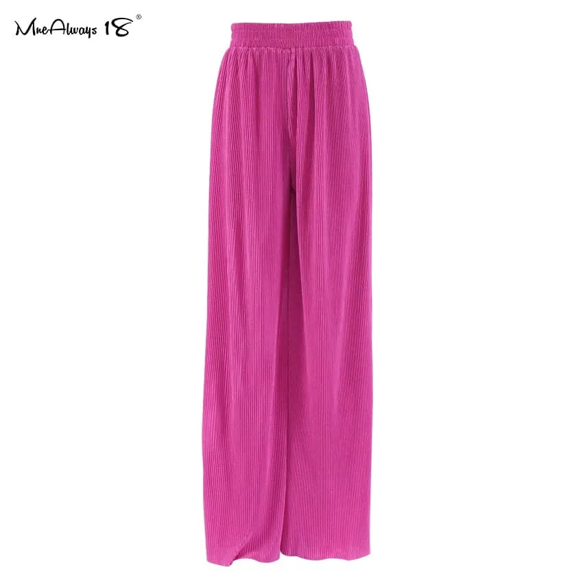 Pleated Wide Leg  Palazzo Pants