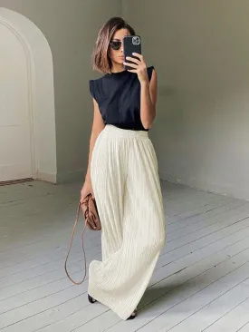 Pleated Wide Leg  Palazzo Pants