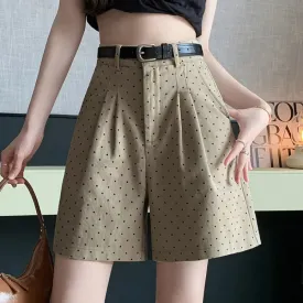 Polka Dot High Waist A-line Cargo Short