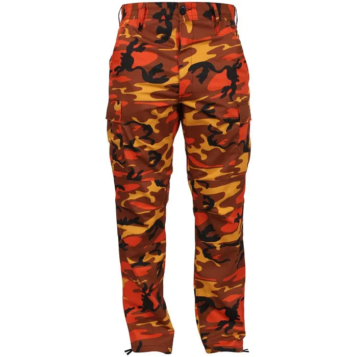 Savage Orange Camouflage - Military BDU Pants - Polyester Cotton Twill