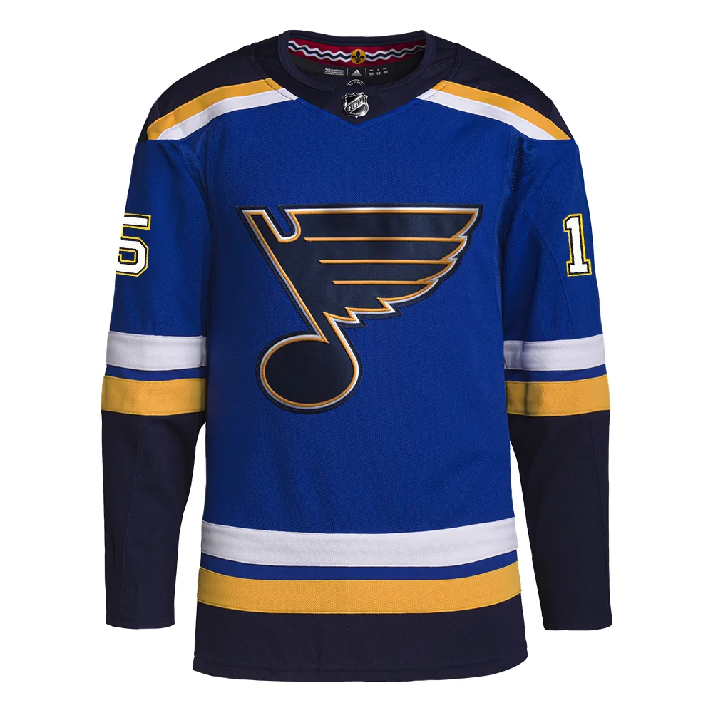 ST. LOUIS BLUES ADIDAS AUTHENTIC PRO-STITCH VRANA #15 HOME JERSEY - BLUE