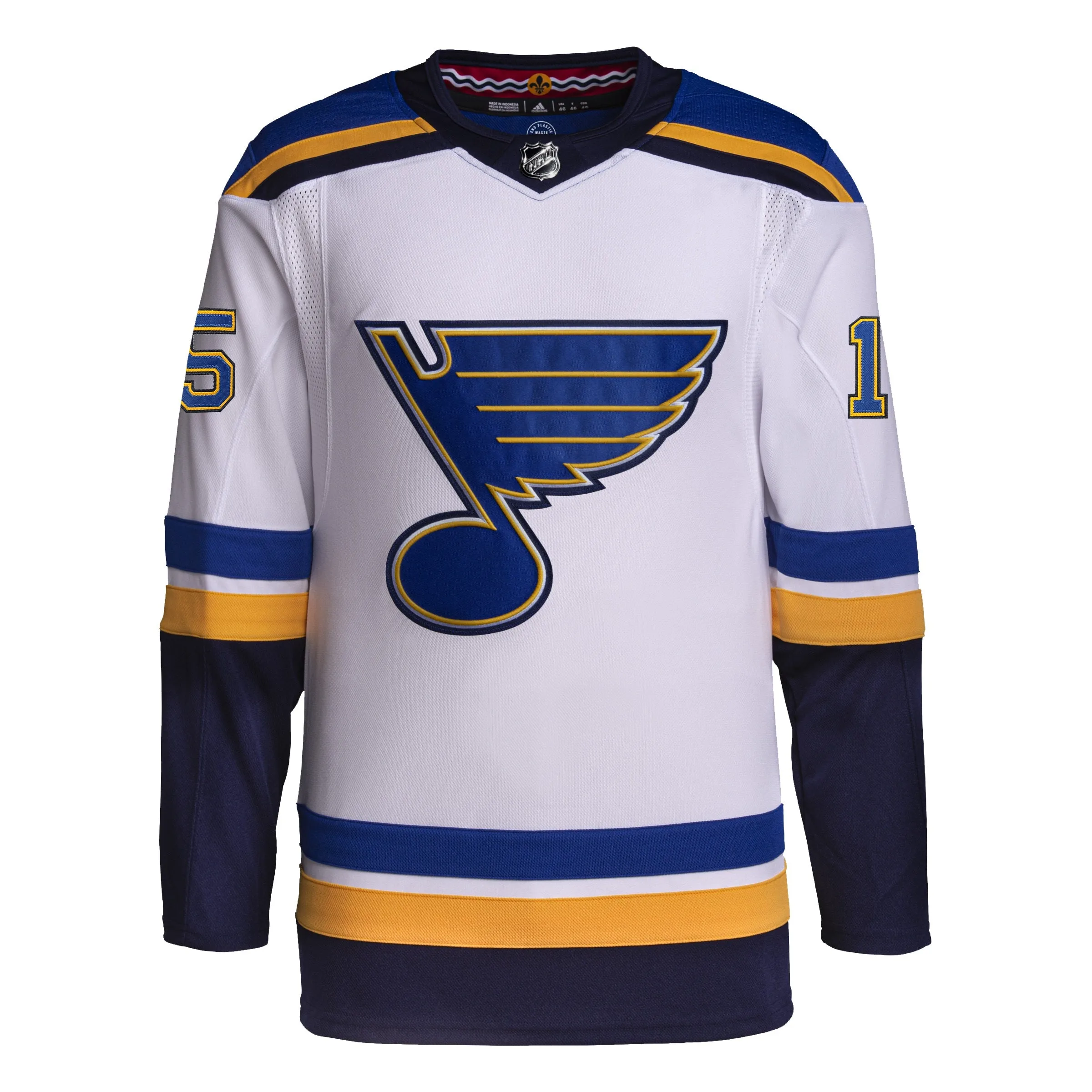 ST. LOUIS BLUES ADIDAS AUTHENTIC PRO-STITCH VRANA #15 ROAD JERSEY - WHITE