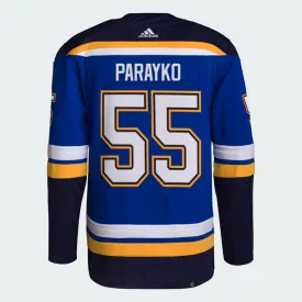 ST. LOUIS BLUES AUTHENTIC COLTON PARAYKO #55 HOME PRIMEGREEN JERSEY - BLUE