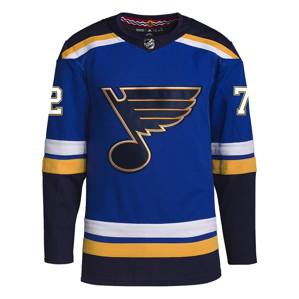 ST. LOUIS BLUES AUTHENTIC FAULK #72 HOME PRO-STITCH PRIMEGREEN JERSEY - BLUE