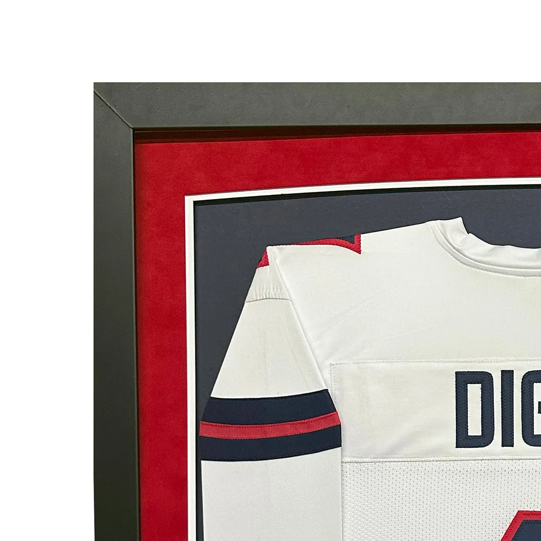 Stefon Diggs Signed Houston White Custom Suede Matte Framed Football Jersey