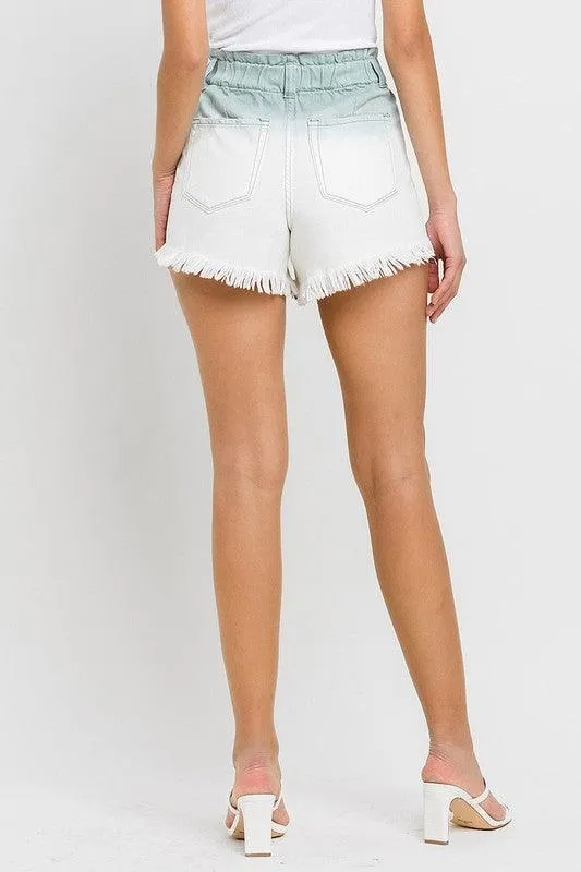 Super High Rise Paperbag Waistband Ombre Shorts