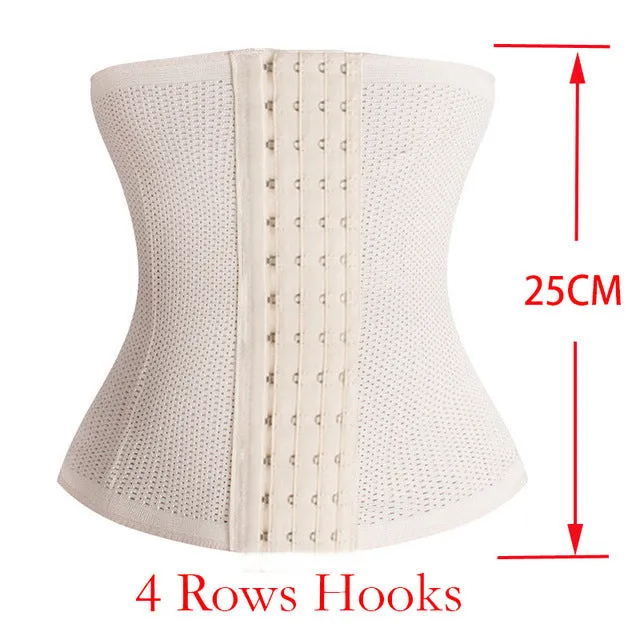 Top Body Shaper Waist Trainer Corset Women Cincher Post-baby Control Underbust Breathable slim Shapewear Hot Belt Black beige