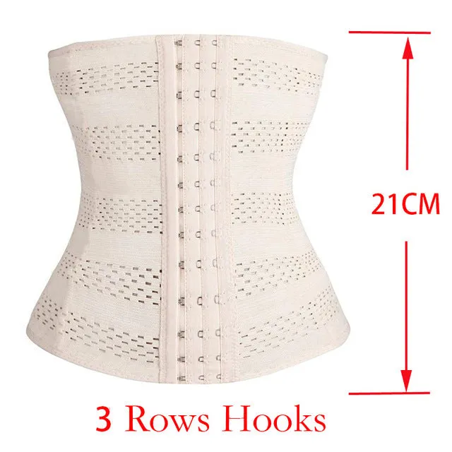 Top Body Shaper Waist Trainer Corset Women Cincher Post-baby Control Underbust Breathable slim Shapewear Hot Belt Black beige