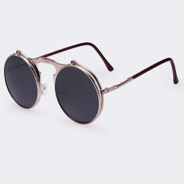 VINTAGE STEAMPUNK Sunglasses round Designer steam punk Metal OCULOS de sol women COATING SUNGLASSES Men Retro CIRCLE SUN GLASSES