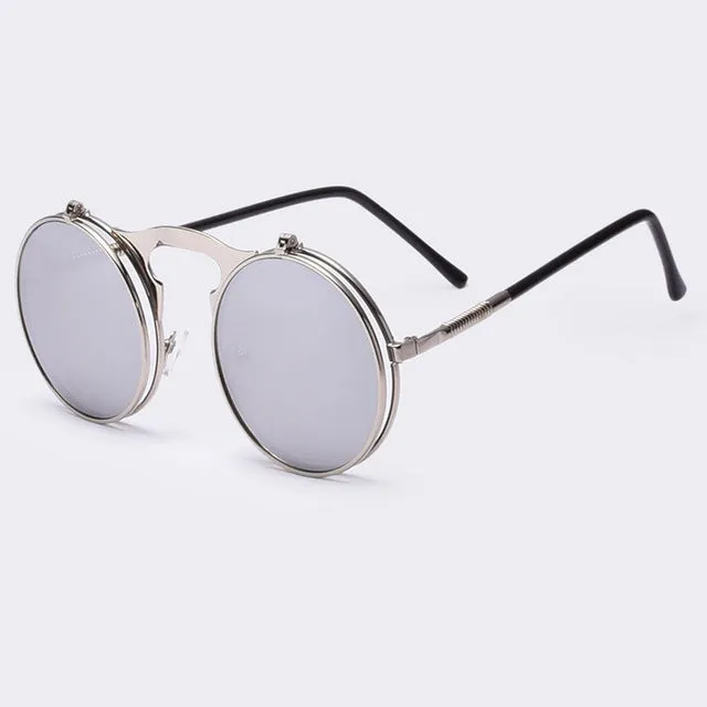 VINTAGE STEAMPUNK Sunglasses round Designer steam punk Metal OCULOS de sol women COATING SUNGLASSES Men Retro CIRCLE SUN GLASSES