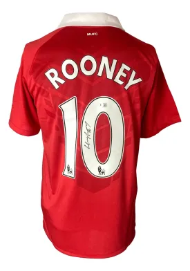 Wayne Rooney Signed Manchester United Red Nike Large Soccer Jersey BAS