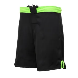 X-Fitness XFM7004 Men's Black and Green MMA Fight Shorts - BJJ, No Gi,