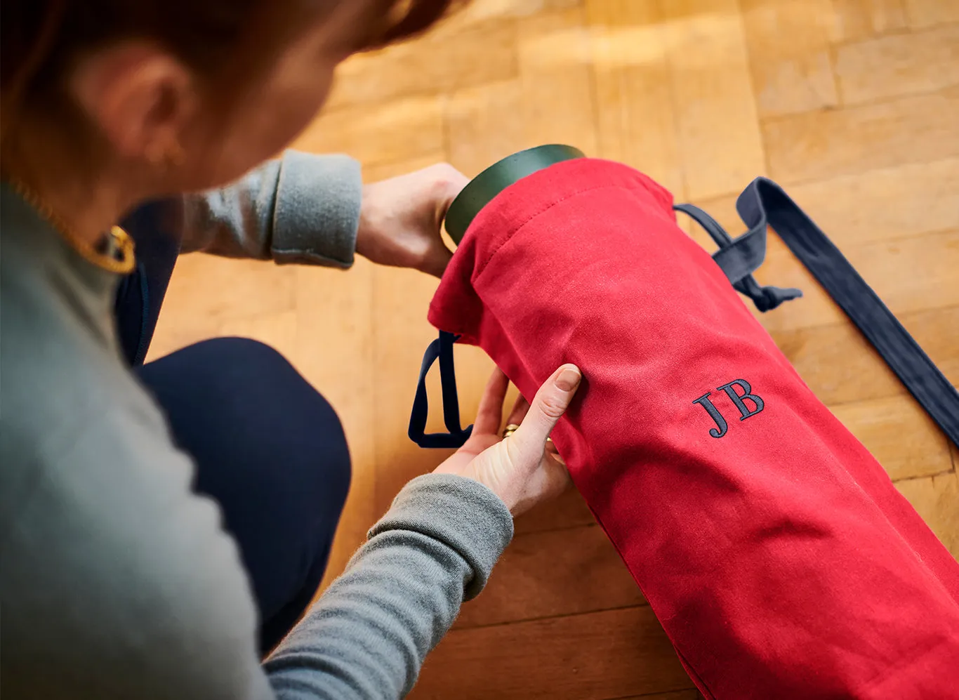 Yoga Bag - Coral / Navy