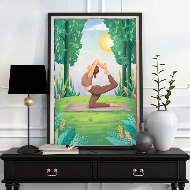 Yoga pose art  Print, Yoga Wall Art, gift for yoga lovers Yoga Gift