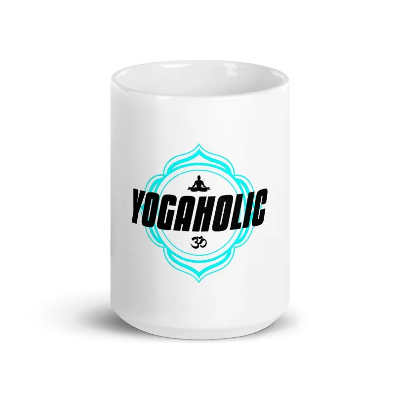 yogaholic, yoga  lover mug ,yoga lover gift,yoga typographgy i love yoga ,yoga coffee mug git