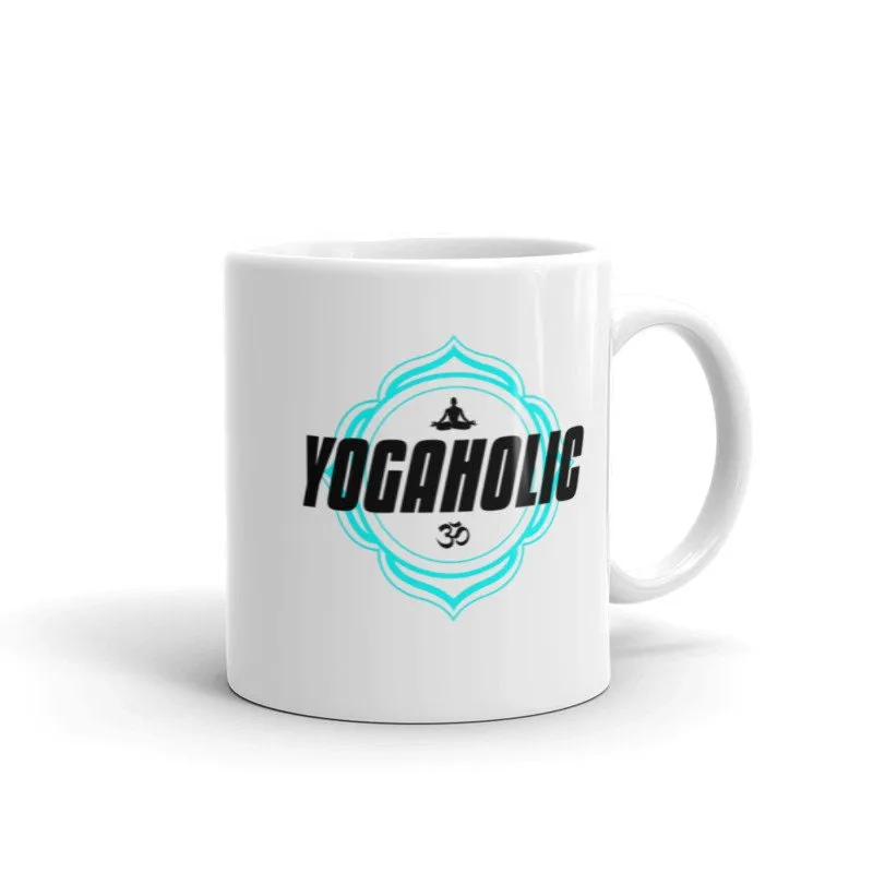 yogaholic, yoga  lover mug ,yoga lover gift,yoga typographgy i love yoga ,yoga coffee mug git